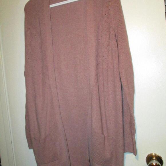 Reitmans Womens Dusty Rose Fine Knit Long Sleeve Shrug Cardigan Sweater Size XS﻿ - Picture 2 of 5